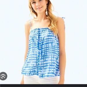 Lilly Pulitzer Gingham strapless Silvana top